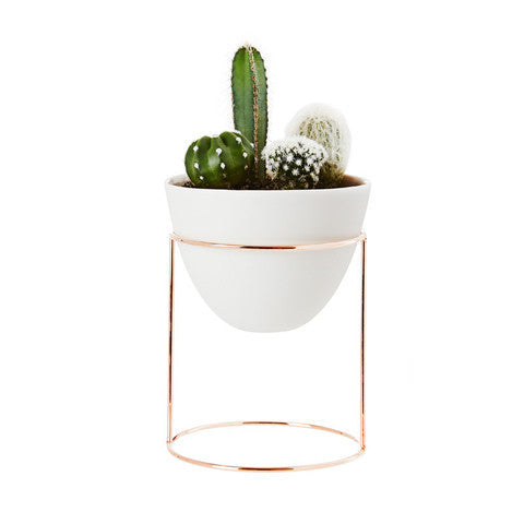 IVY MUSE NEST STAND + POT, COPPER & PEACH EGGSHELL