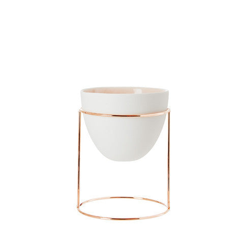 IVY MUSE NEST STAND + POT, COPPER & PEACH EGGSHELL