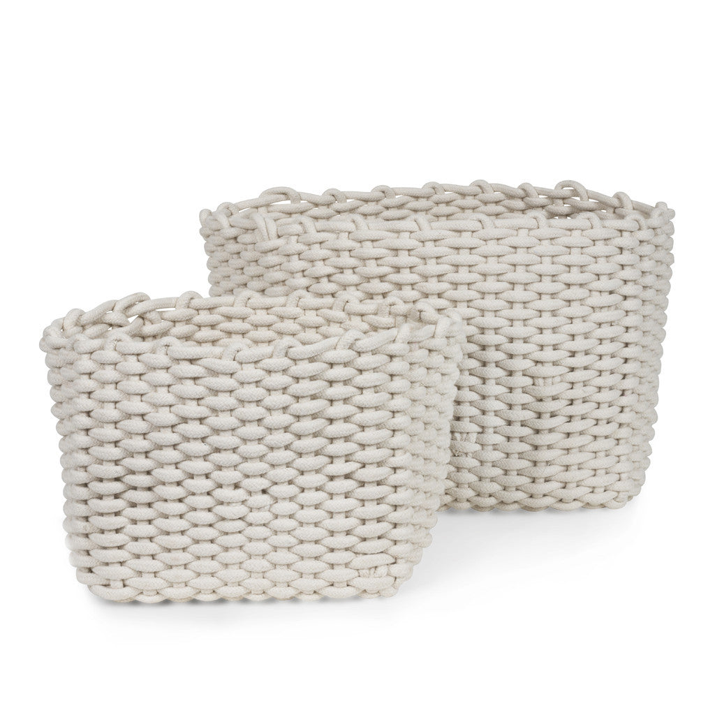 WOVEN COTTON ROPE BASKET