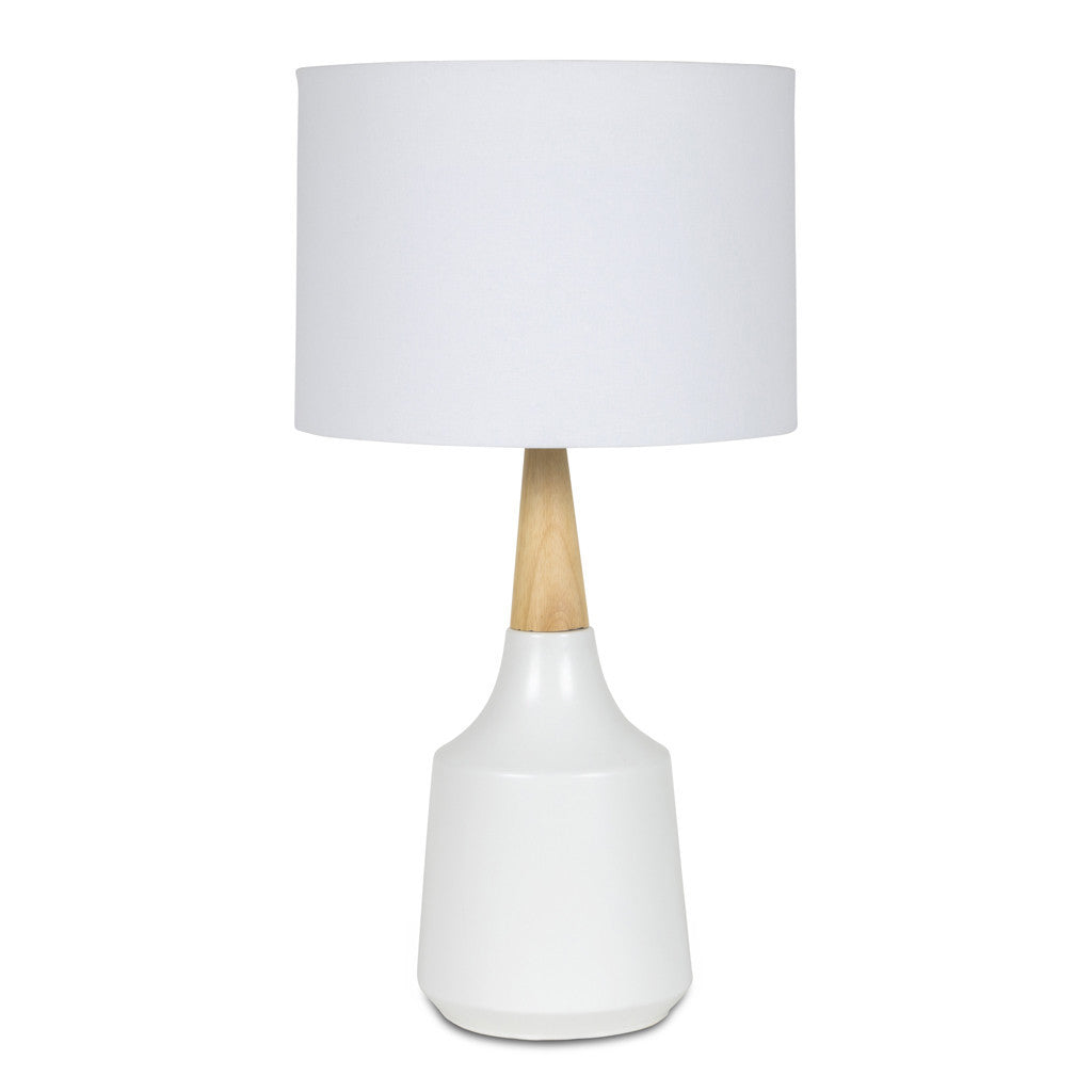 CERAMIC AND TIMBER TABLE LAMP