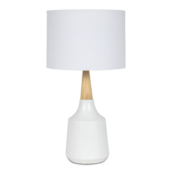 CERAMIC AND TIMBER TABLE LAMP