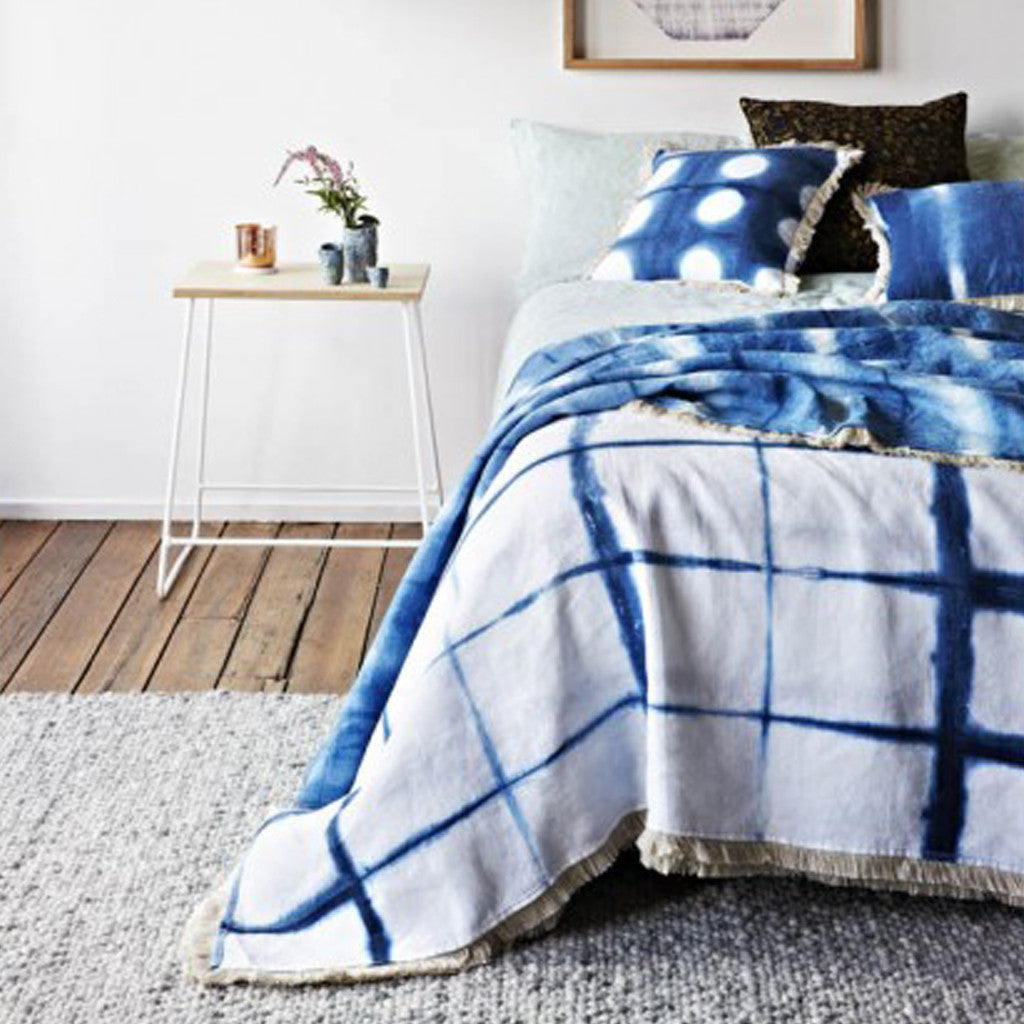 SHIBORI LINEN THROW