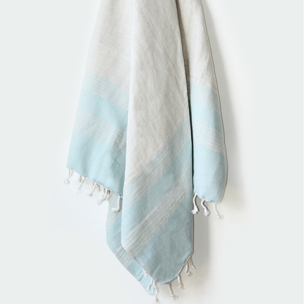 TRESHVIKIYE HAND LOOMED TURKISH TOWEL - SKY BLUE