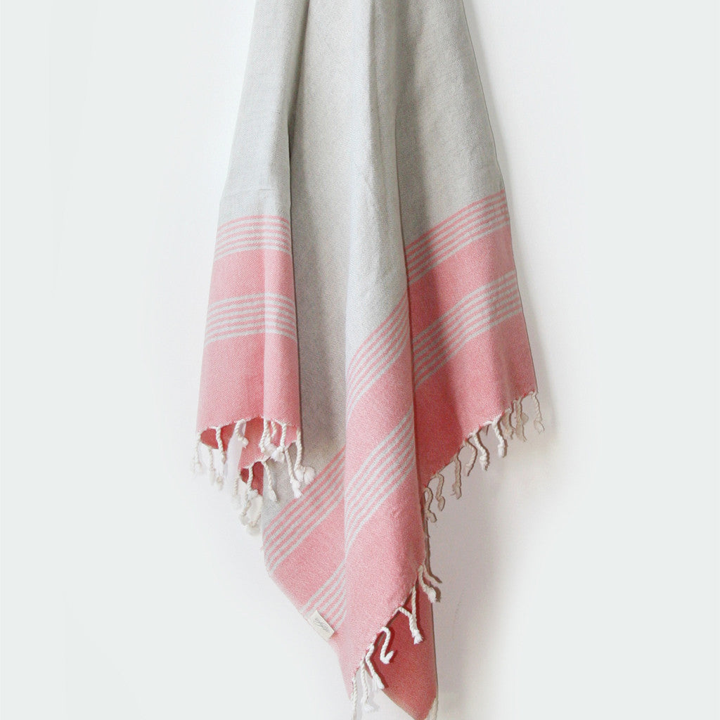 TRESHVIKIYE HAND LOOMED TURKISH TOWEL - CORAL